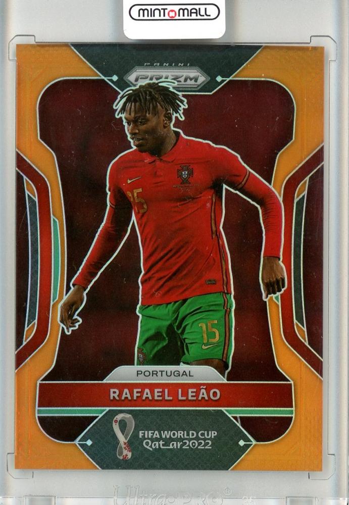 2022 Panini Prizm World CUP QATAR soccer card of Rafael Leao Orange Prizm #181 serial 22 of 25