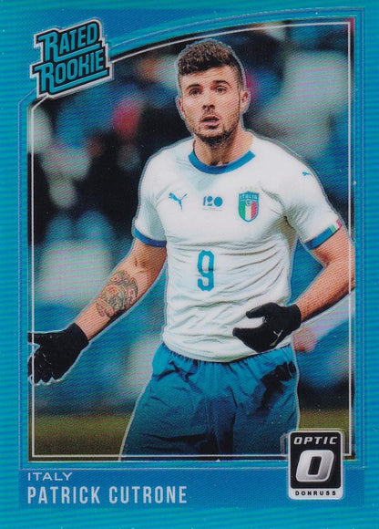 2018-19 Donruss Italy Patrick Cutrone Base Optic Rated Rookie Aqua parallel card serial 139/149