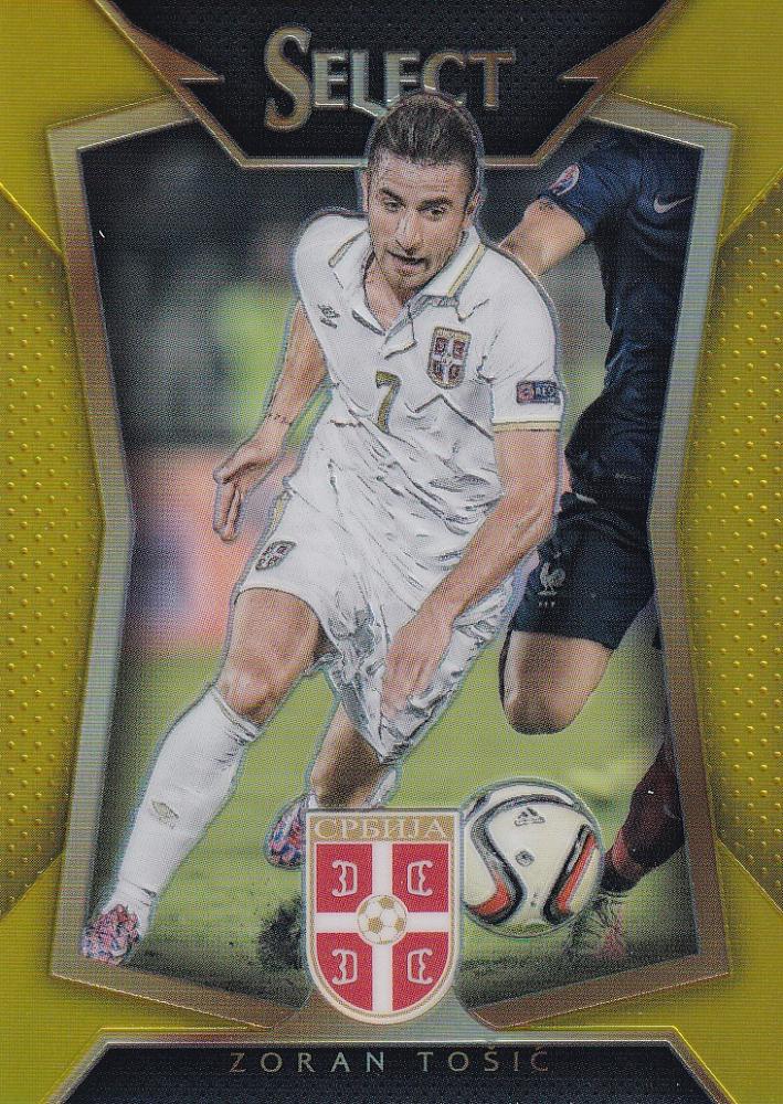 2015 Panini Select Serbia Zoran Tosic Base Gold trading card serial numbered 03 of 10