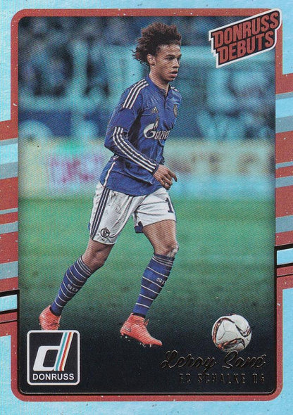 2016-17 Donruss FC Schalke 04 Leroy Sane Base card from Donruss Debuts Holographic parallels set