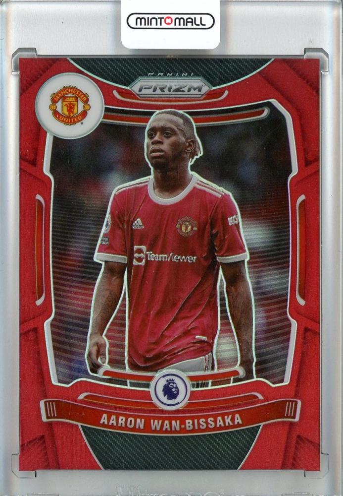 2021-22 Panini Prizm Premier League Soccer card of Aaron Wan-Bissaka Manchester United Base Red Prizms #275092