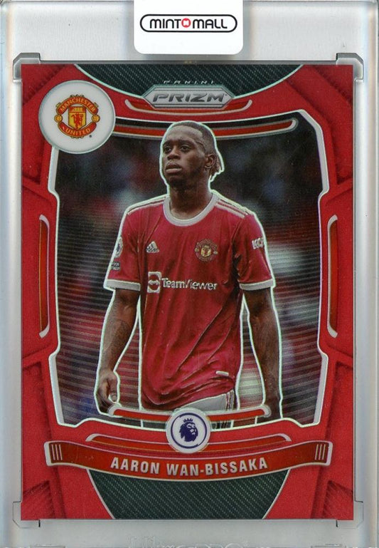 2021-22 Panini Prizm Premier League Soccer card of Aaron Wan-Bissaka Manchester United Base Red Prizms #275092