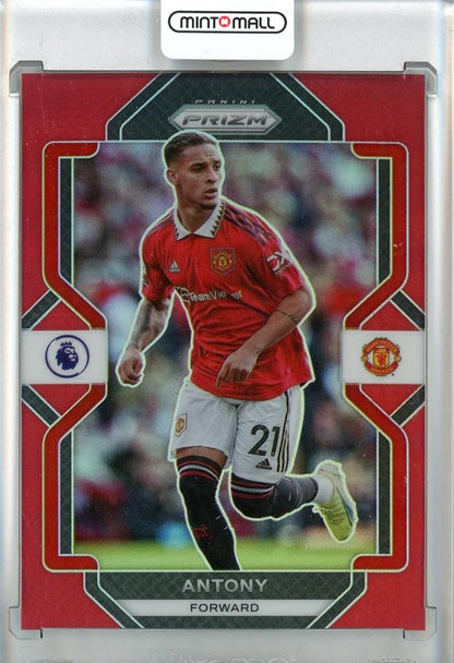2022-23 Panini Prizm Premier League Soccer card of Antony with Red Prizms from Manchester United #91079/149