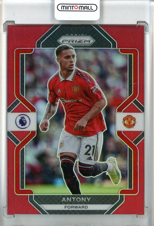 2022-23 Panini Prizm Premier League Soccer card of Antony with Red Prizms from Manchester United #91079/149