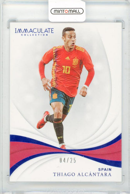 2018-19 Panini Immaculate Collection Thiago Alcantara football trading card serial numbered 04/25