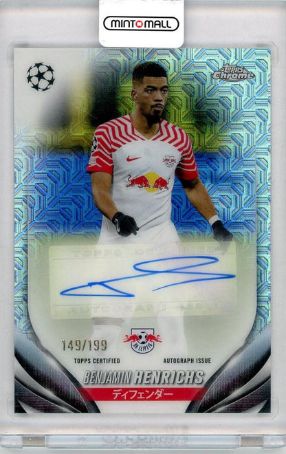 2024 TOPPS UEFA Champions League trading card featuring Benjamin Henrichs AUTO149/199 RB Leipzig