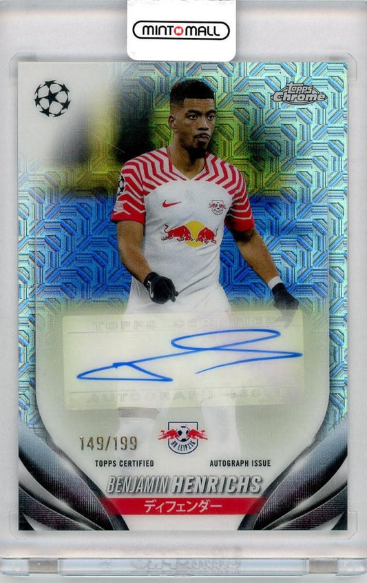2024 TOPPS UEFA Champions League trading card featuring Benjamin Henrichs AUTO149/199 RB Leipzig