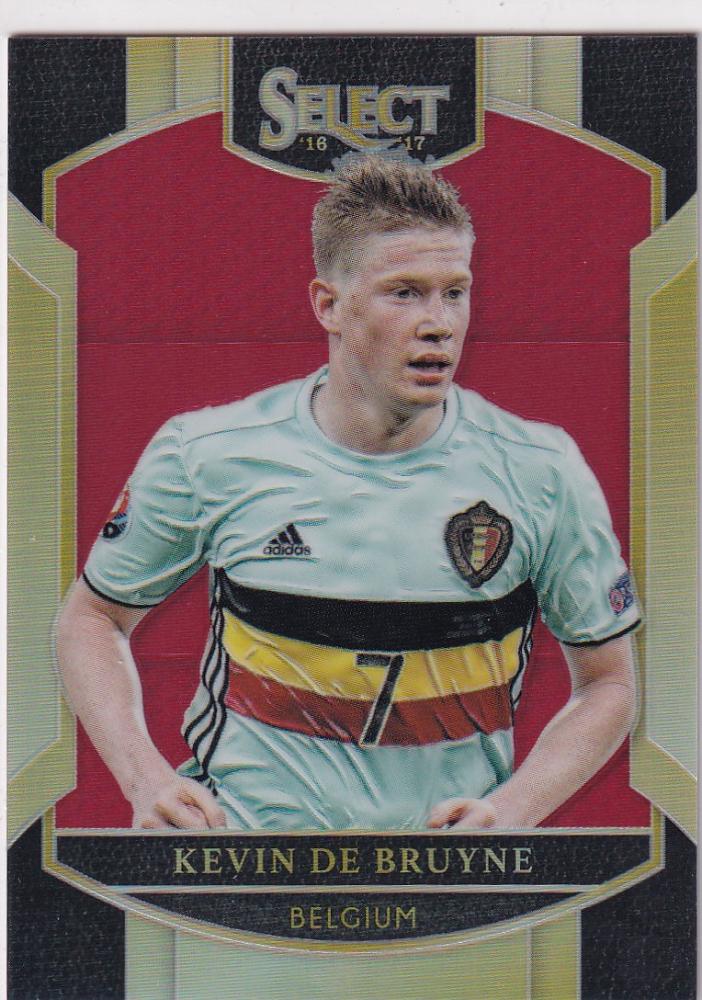 2016-17 Select Kevin De Bruyne Prizm Red soccer card numbered 120 of 199 with serial number 59