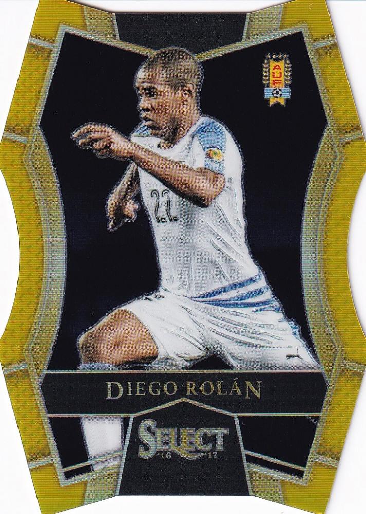 2016-17 Panini Select Uruguay Diego Rolan Mezzanine Base Gold card numbered 01 out of 10