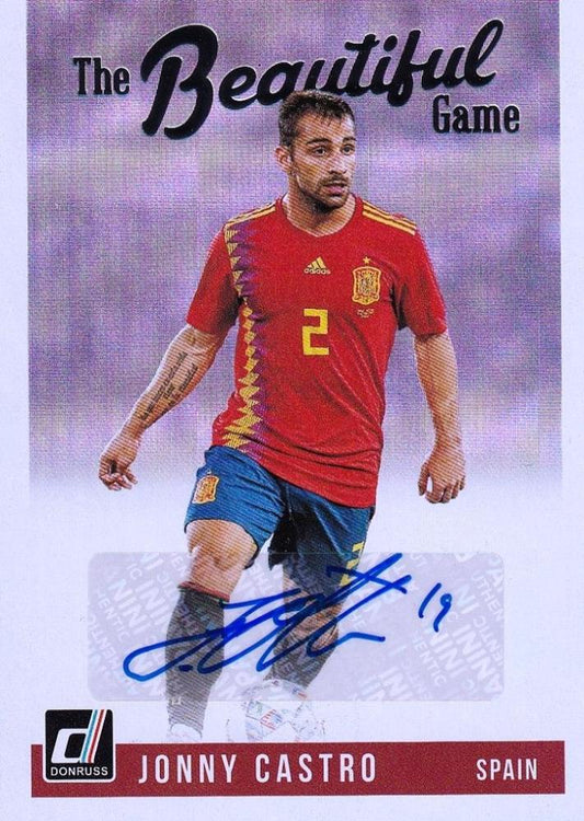 2018-19 Donruss Spain Jonny Castro The Beautiful Game Autographs trading card