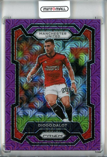 2023-24 Panini Prizm Premier League Soccer Diogo Dalot Purple Mojo Prizms card #4707 out of 25