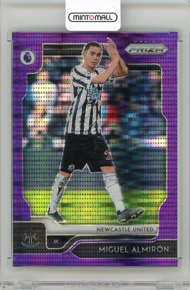 2019-20 Panini Prizm Premier League Soccer Miguel Almiron Violet Breakaway Prizms trading card number 37 of 75