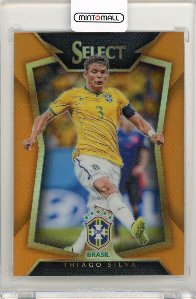 2015 Panini Select Soccer card of Thiago Silva Orange Parallel serial number 025 of 149 from Brazil