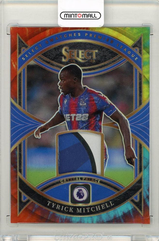 2024-25 Panini Select Premier League Tyrick Mitchell Select Swatches card numbered 13/25 from Crystal Palace