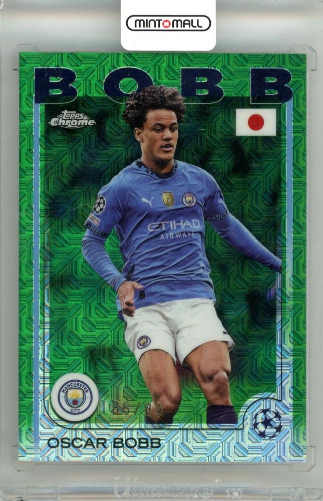 2025 Topps Uefa Japan Edition Oscar Bobb card number 91 Base Green Mojo Parallel numbered 86 of 99