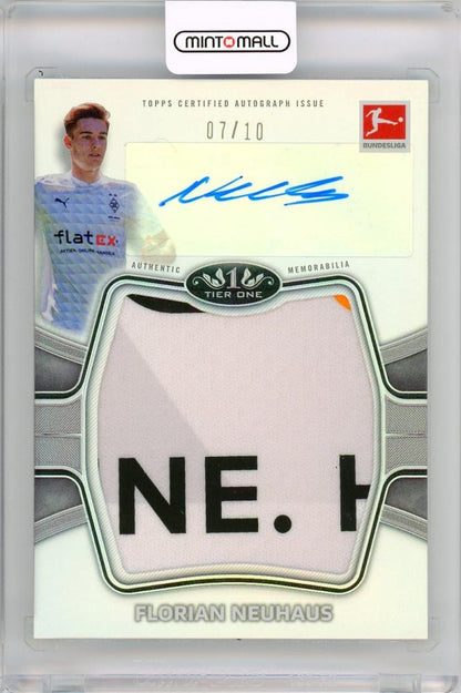 2020-21 TOPPS Tire One Borussia Monchengladbach Florian Neuhaus autographed patch card serial numbered 7 of 10