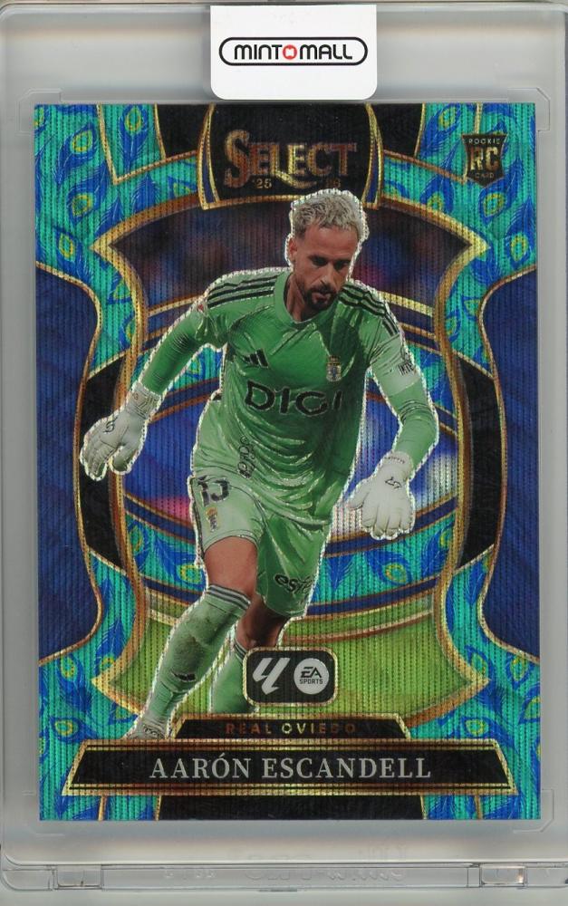 2025-26 PANINI SELECT LA LIGA trading card featuring Aarón Escandell #99 from Real Oviedo