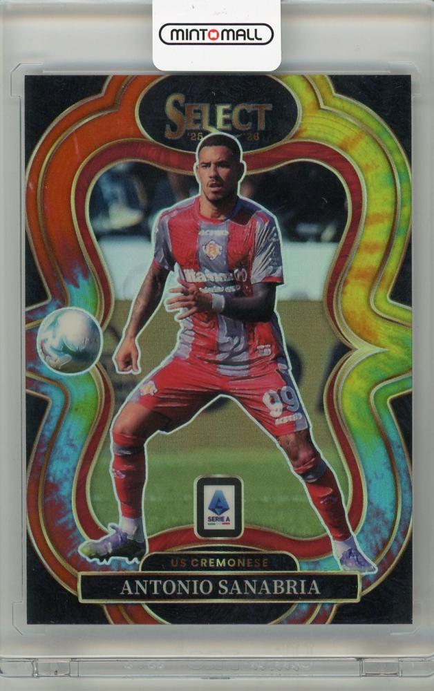 2025-26 PANINI SELECT SERIE A trading card featuring Antonio Sanabria from US Cremonese, serial #20010/25