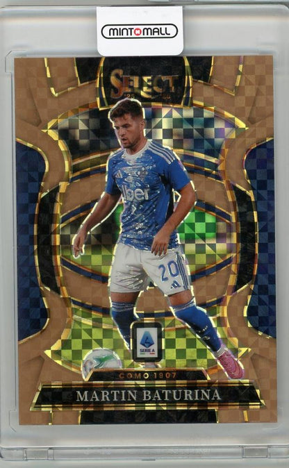 2025-26 PANINI SELECT SERIE A trading card of Martin Baturina numbered 4787 out of 99 for Como 1907