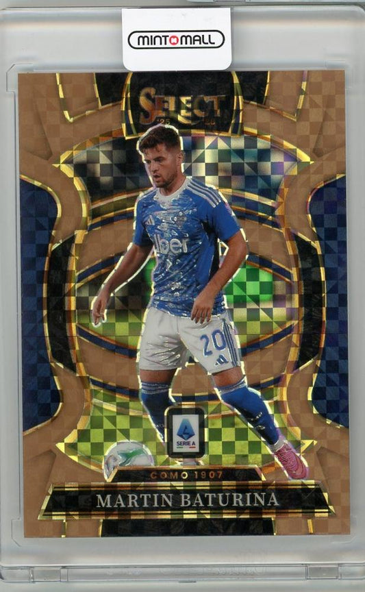 2025-26 PANINI SELECT SERIE A trading card of Martin Baturina numbered 4787 out of 99 for Como 1907