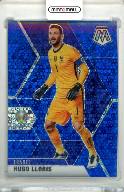 2021 Panini Mosaic Uefa Euro Soccer card featuring Hugo Lloris #114 Blue Circles Parallel serial 41 of 99 France