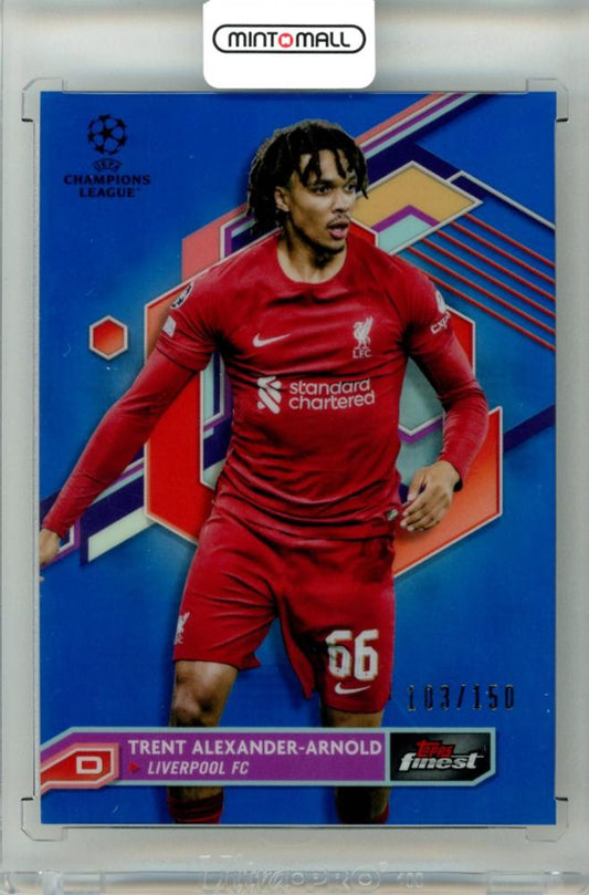 2022-23 Topps Finest UEFA Trent Alexander-Arnold #24 Blue Refractor Parallel trading card Liverpool FC