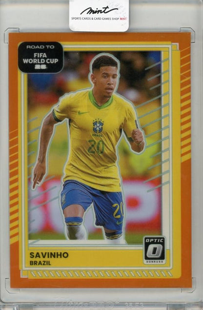 2025-26 PANINI DONRUSS ROAD TO FIFA WORLD CUP Savinho #186 trading card serial 16 of 99 from Brasil
