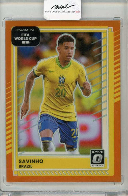2025-26 PANINI DONRUSS ROAD TO FIFA WORLD CUP Savinho #186 trading card serial 16 of 99 from Brasil