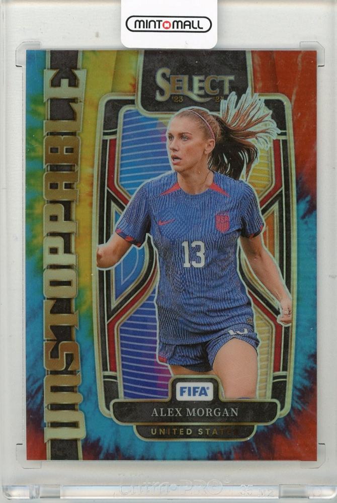 2023-24 PANINI Select FIFA Alex Morgan Unstoppable Tie-Dye trading card numbered 227/49 with United States design