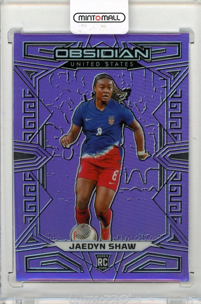 2023-24 PANINI Obsidian Jaedyn Shaw Electric Etch Purple Flood trading card #1621/25 USA