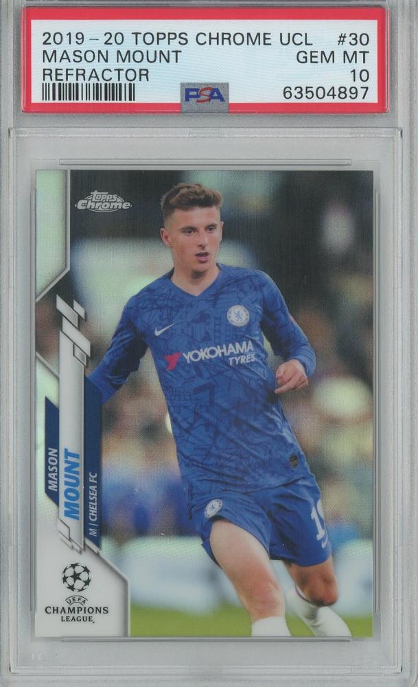 2019-20 Topps Chrome UCL Mason Mount Refractor card graded PSA 10 from Chelsea FC