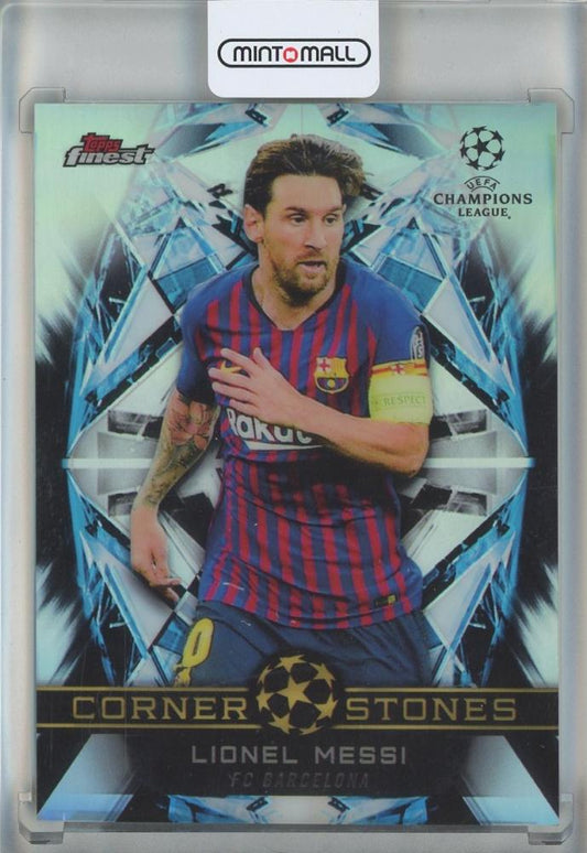 2018-19 Finest UEFA Champions League Lionel Messi Cornerstones trading card #FCLM from FC Barcelona