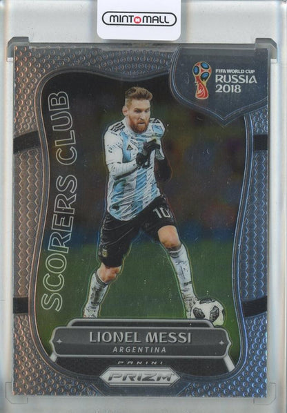 2018 Panini Prizm World Cup Lionel Messi Scorers Club trading card from Argentina