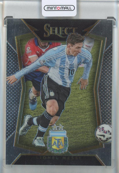 2015-16 Select Lionel Messi #65 Argentina soccer card with white flaw on top edge