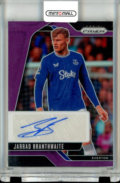 2024-25 Panini Prizm Premier League Jarrad Branthwaite Signatures Autograph Purple Prizms trading card
