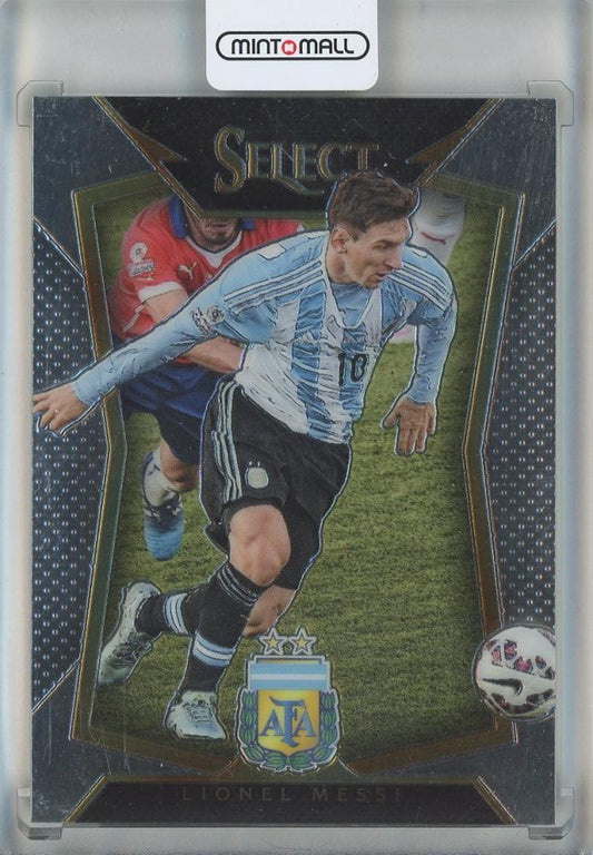 2015-16 Select Lionel Messi #65 Argentina soccer trading card with player image and statistics