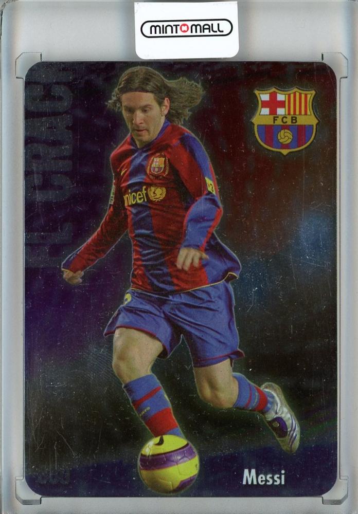 2008-09 Mundicromo Lionel Messi #080 FC Barcelona trading card with Japanese condition text