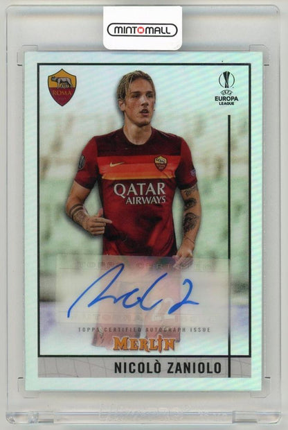 2020-21 Topps Merlin UEFA Champions League Nicolo Zaniolo Autograph card BCA-NZ from AS Roma