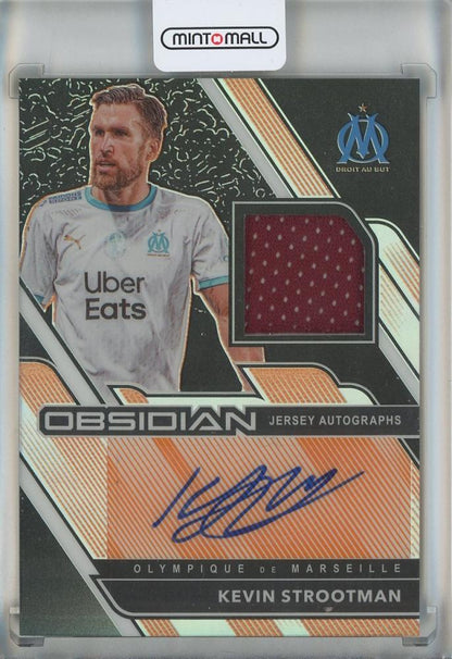 2020-21 Panini Obsidian Kevin Strootman Jersey Autographs Electric Etch Orange card serial #3016/50 with minor corner wear