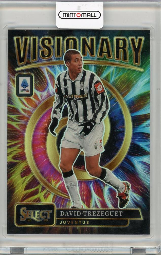 2025-26 PANINI SELECT SERIE A trading card featuring David Trezeguet VISIONARY #10 from Juventus