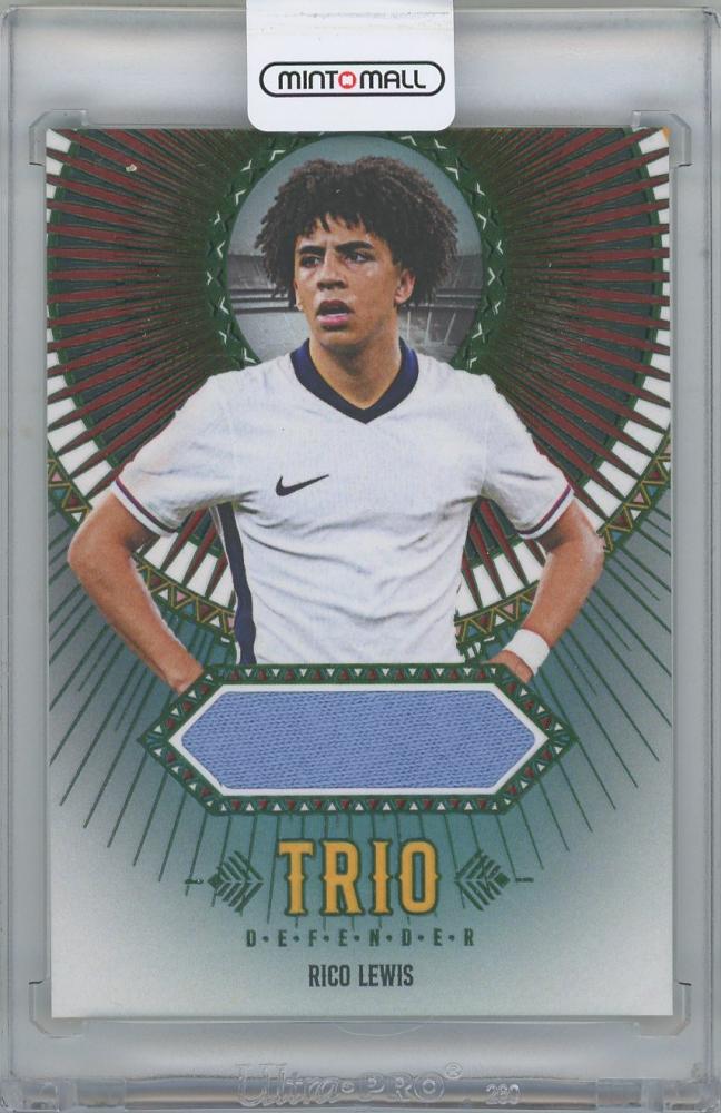 2025 FUTERA Unique World Football Edition 21 Trio Defenders Relics Emerald card of RICO LEWIS from England