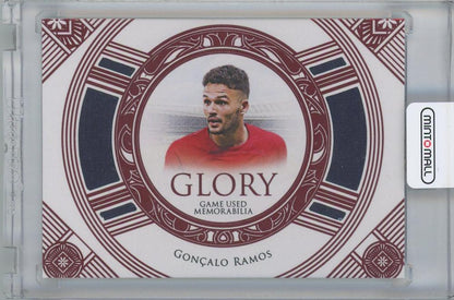 2025 FUTERA Unique World Football Edition 21 GLORY Relics Ruby trading card featuring GONCALO RAMOS Portugal serial 03/05