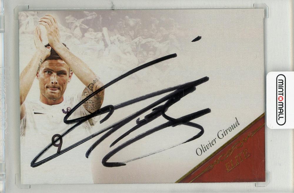 2015 FUTERA Unique Olivier Giroud ELITE Autograph Card model #EL06 featuring France football team