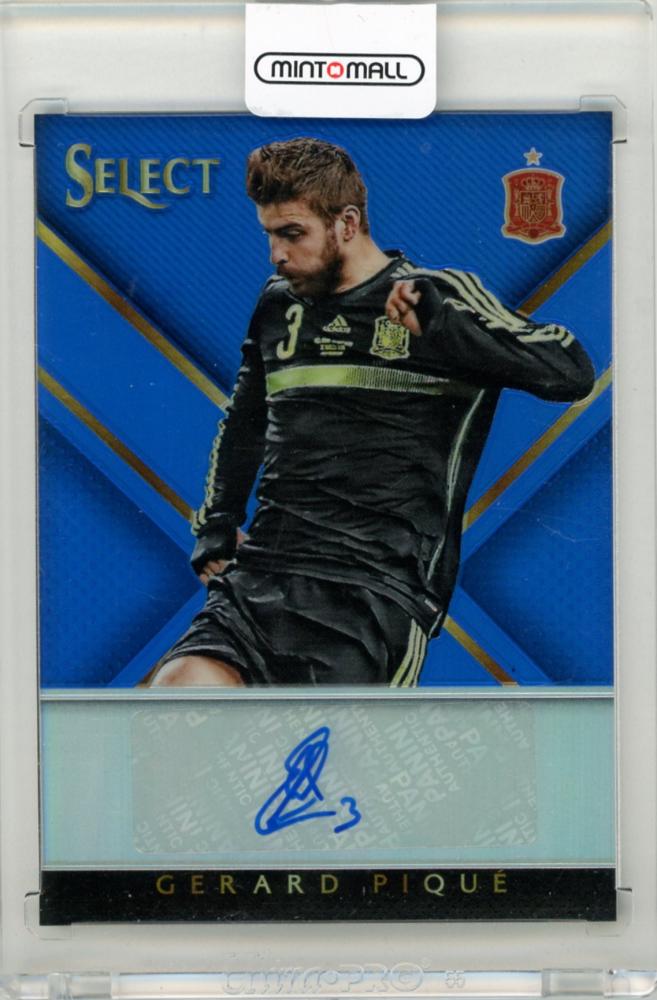 2015-16 PANINI Select Gerard Pique Signatures Blue card #SSGP14/15 from Spain with player autograph