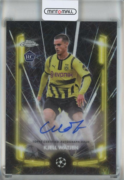 2024-25 Topps Chrome UEFA Club Competitions Kjell Watjen Black Lazer Autographs card #BLAKW Borussia Dortmund