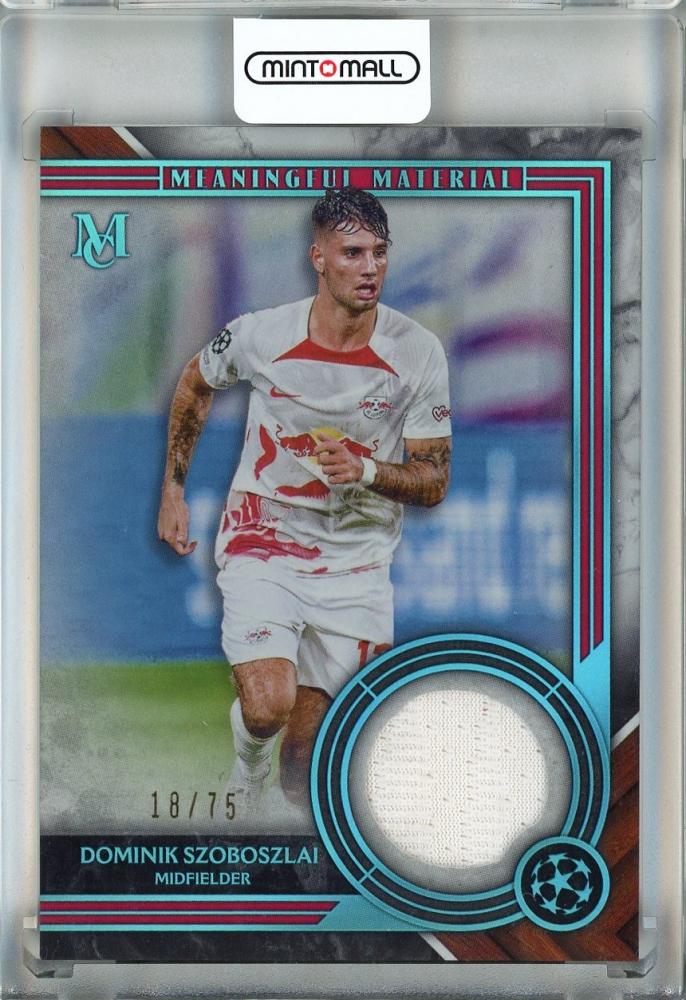 2022-23 Topps Museum Collection UEFA Dominik Szoboszlai trading card serial number 18 of 75 featuring RB Leipzig
