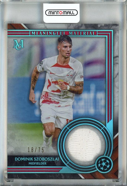 2022-23 Topps Museum Collection UEFA Dominik Szoboszlai trading card serial number 18 of 75 featuring RB Leipzig