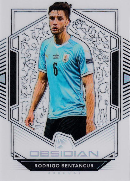 2019-20 Panini Obsidian Uruguay Rodrigo Bentancur Base Contra parallel card serial number 7 of 8