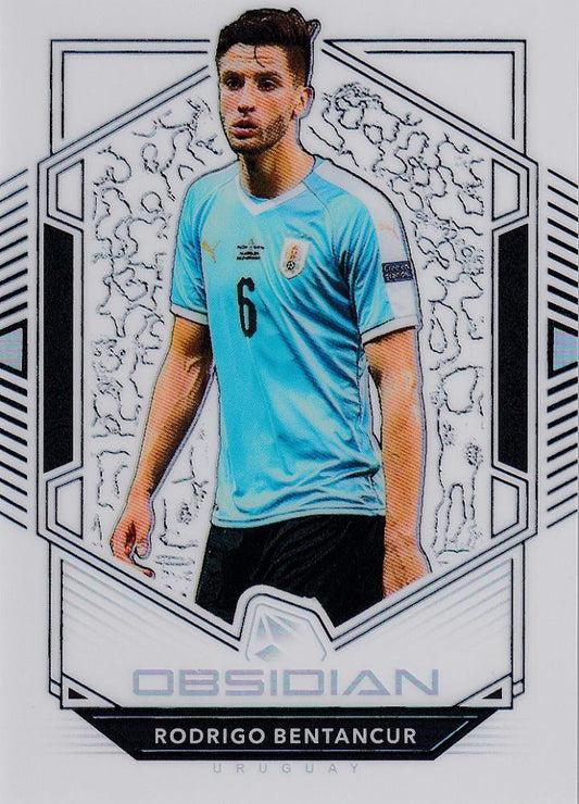 2019-20 Panini Obsidian Uruguay Rodrigo Bentancur Base Contra parallel card serial number 7 of 8