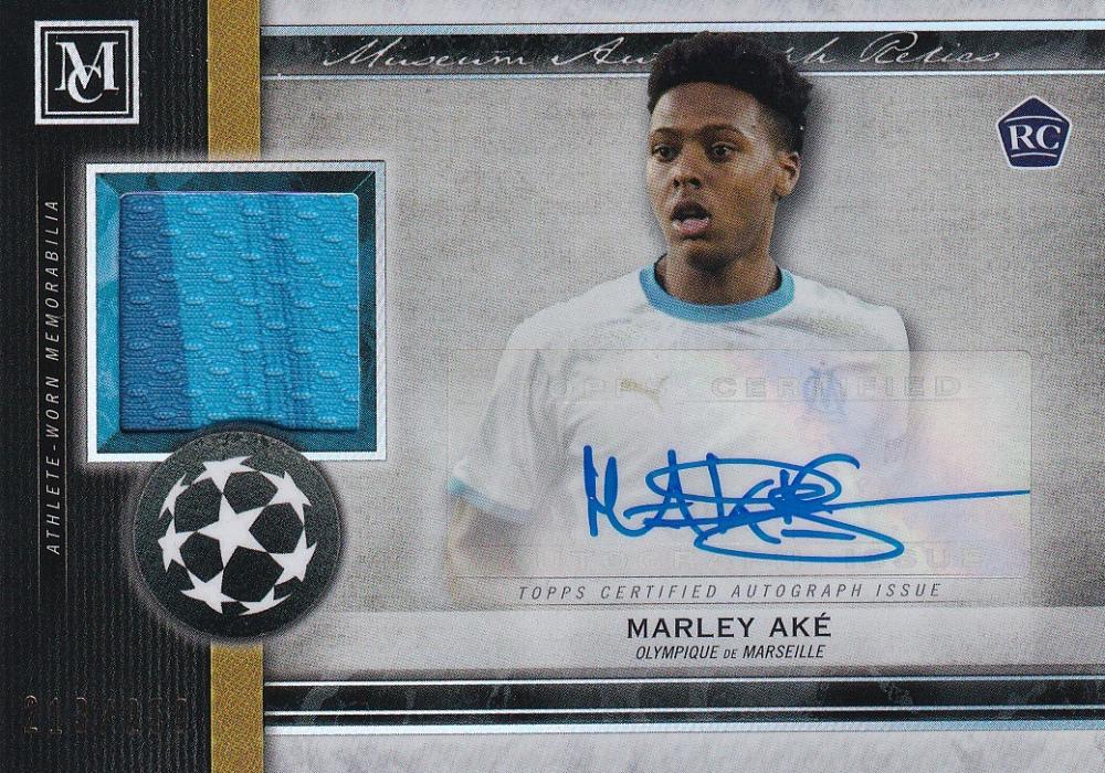 2020-21 Topps Museum Collection UEFA Champions League Olympique de Marseille Marley Ake autograph relic card
